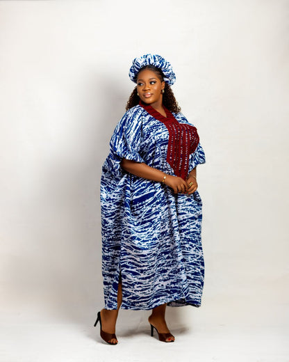 Awele Adire Boubou dress