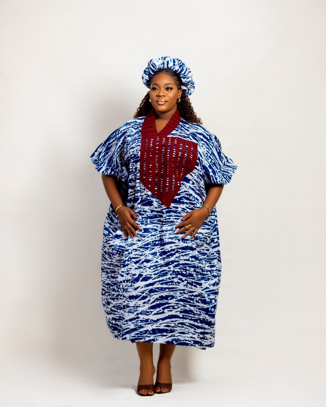 Awele Adire Boubou dress