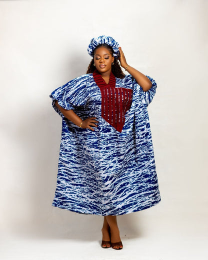 Awele Adire Boubou dress