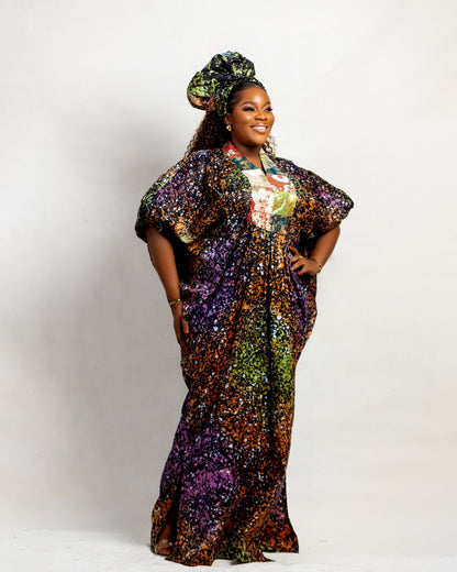 Ayoka Adire Boubou dress